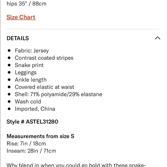 ADIDAS BY STELLA MCCARTNEY alphaskin snake leggings XS - Picture 8 of 10